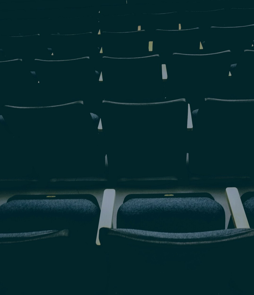 Empty theatre auditorium with rows of seats