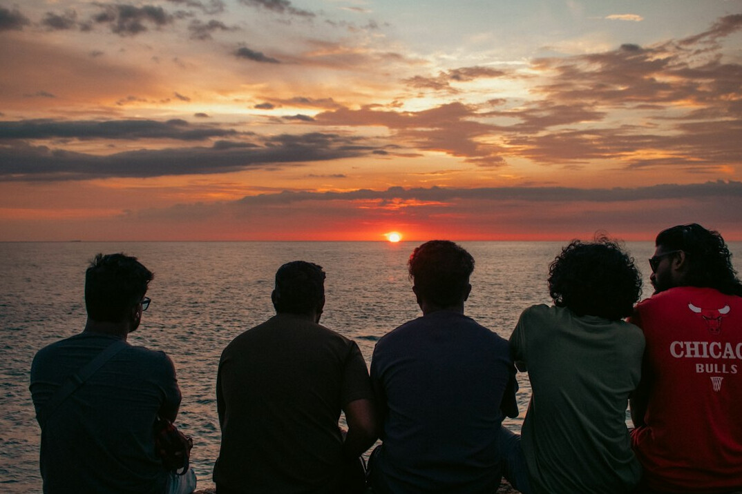 group of friends talking